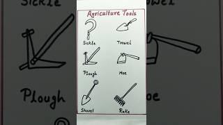 How to draw Farming tools drawing easy step by step // Agriculture tools drawing for school project