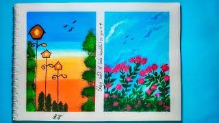 Different Types Of Sky Painting ️|| Acrylic Painting  || Landscape || Eshas Arts