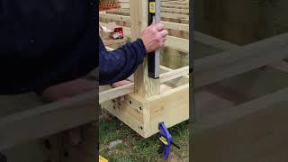 Installing a deck hand rail post #shortsvideo #diy #deck #wooddeck #shortvideo #homerepair