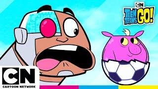 Kicking a Ball and Pretending to Be Hurt | Teen Titans Go! | Cartoon Network
