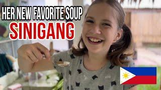 Cooking SINIGANG together with Kids in the outdoor Kitchen in the Philippines 