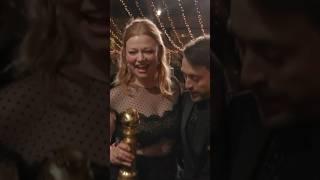 Successions’s Sarah Snook and Kieran Culkin Celebrating Their Golden Globes Victories