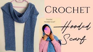 Crochet Hooded Scarf - Rounded Hoodie, Trinity Stitch - All sizes #crochet