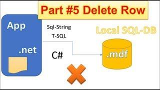 Delete Record in a Table with SQLCommand. Local SQL Database in C#Part 4