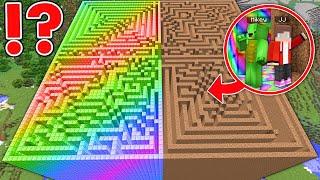 JJ and Mikey Found A TALLEST RAINBOW DIRT MAZE in Minecraft (Maizen Mizen Mazien JJ Mikey)