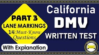 2025 California DMV Permit Practice Test - Part 3 - Lane Markings | 14 Must Know DMV Test Questions