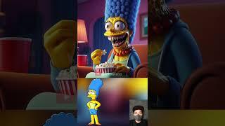 Simpson zombies family eating popcorn in tv room #simpsons #thesimpsons #cartoon