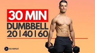 30 Min Full Body Dumbbell Workout | Explosive, Dynamic & Controlled | No Repeat, Follow Along