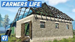 Farmer's Life - Казимир СТРОИТЕЛЬ.  Строю ЗДАНИЕ из БЛОКОВ.  Ремонт ДОМА # 91