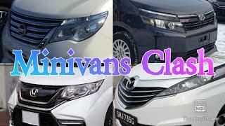 Toyota Voxy VS Nissan Serena VS Mazda Biante VS Honda Stepwagon. Which is the best minivan?