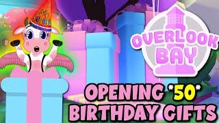  Opening *50* Gifts Boxes Inside Roblox Overlook Bay!   *1Year Anniversary Event*