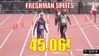 Freshman Quincy Wilson Of Bullis High School Splits 45.06 In 4x400m 