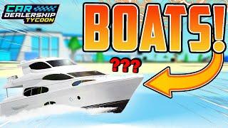 BOATS Could be Coming to Car Dealership Tycoon! ($100K CODE + MAP Expansion!)