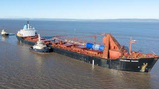 Yeoman Bank Entering Portbury Dock, Bristol - 4K Drone Footage