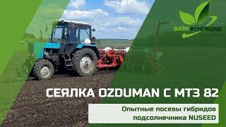 Сеялка Ozduman и опытные посевы гибридов подсолнечника Нусид.