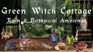 Green Witch Ambience  - Botanical Magic Ambience  -  Witch ASMR and Magical Sounds with Rain 