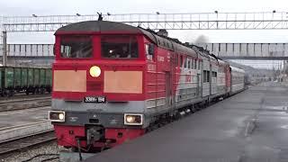 2TЭ10УT 0041 Train xxxx 08 10 ТЫНДА BAM East Departing Tynda on Load1+truck 10 MAY 2019 00005