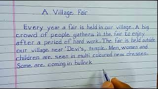 A Village Fair Paragraph // Essay // handwriting