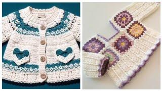 Elegant Crochet Handmade Baby Cardigan Patterns //Crochet baby girl sweater design