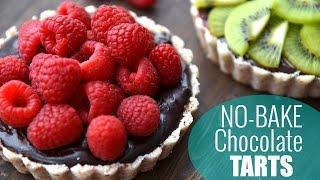 No Bake Chocolate Raspberry Tarts | HEALTHY DESSERT RECIPE 