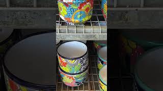 Colorful Pots and Bird Bath #gardening #Home Depot