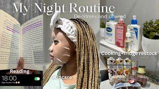 MY NIGHT ROUTINE | De-stress and unwind +Healthy habits, skincare,cooking,reading