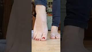 Red polish toes - Careless pedicure Short Video