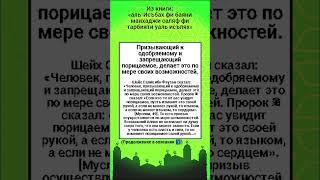 Призывающий к одобряемому и запрещающий порицаемое, делает это по мере своих возможностей.