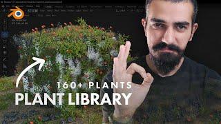 BLENDER'S PLANT LIBRARY: Add Realistic 160+ Plants for Free Step by Step