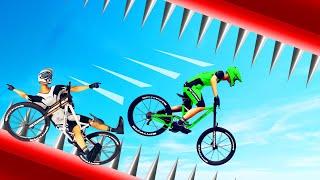 1000 SPIKES vs. JELLY On A BIKE! (Descenders Wipeout)