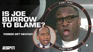 Stephen A. jokes he's 'MOST CALM' after Shannon & Orlovsky get HEATED over Joe Burrow  | First Take