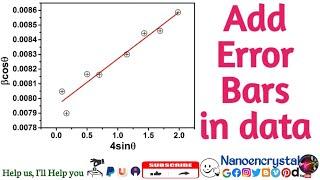 How to add error bars in data using origin software