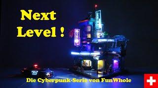 FUNWHOLE-Cyberpunk Neoncity Serie: F9042 Cyber Apartment + F9043 Police Patrol Car - Doppel-Review