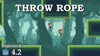 How to throw a rope with flexible length - Learn Godot 4 2D - no talking