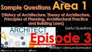 ALE Review: Area 1 Sample Questions Episode 3 - Architect Licensure Examination