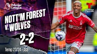 Nottingham Forest v. Wolverhampton 2-2 - Highlights & Goles | Premier League | Telemundo Deportes