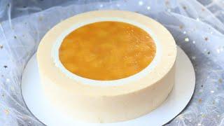 НЕЖНЫЙ ПЕРСИК ЛЕГКИЙ МУССОВЫЙ ТОРТ  Peach mousse cake recipe