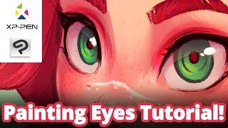 How to paint GLOSSY and EXPRESSIVE EYES in Clip Studio Paint using the XP-PEN Artist 24 Pro