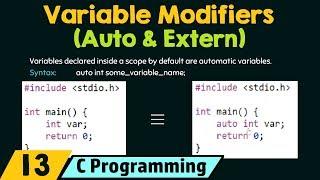 Variable Modifiers − Auto & Extern