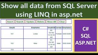 Show all data to gridview using LINQ in asp net crud part 2