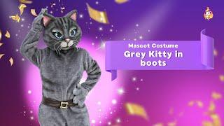 Grey Kitty in boots Mascot Costume