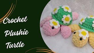 Crochet plushie turtle softtoy step-by-step tutorial. No sew turtle crochet pattern.