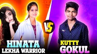 Kutty Gokul Vs Hinata & Lekha|| 1 Vs 2 Only one tap Challenge || Free Fire India