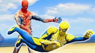 YELLOW SPIDER-MAN PS4 vs SPIDERMAN 2002 | Ultimate Spiderman - What If Battle Superheroes