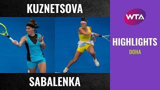 Svetlana Kuznetsova vs. Aryna Sabalenka | 2020 Doha Semifinal | WTA Highlights