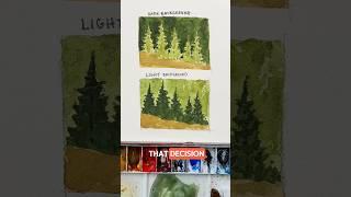 Watercolor Landscape background light vs dark #watercolortutorial #watercolor