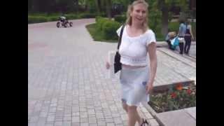 Russian Mom in See-through Skirt