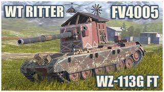 FV4005, WT Ritter & WZ-113G FT • WoT Blitz Gameplay