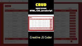 CRUD in HTML, CSS, Bootstrap & JavaScript