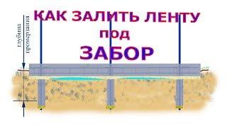 Как залить ленту под забор Пенопласт под фундамент? Чертеж Схема Размеры